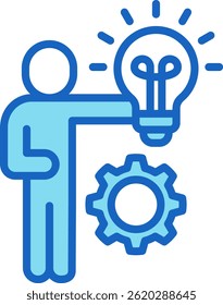 Icono innovador Ilustración vectorial azul