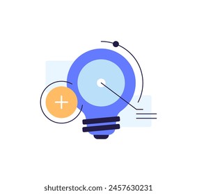 Bombilla de luz de tecnología digital de concepto de idea innovadora, Ilustración vectorial de ícono de diseño plano