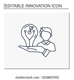 Innovator line icon. Person with imagination, creates and generates new ideas and approaches.Innovation concept. Isolated vector illustration. Editable stroke