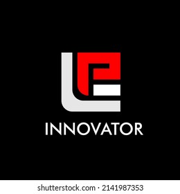 innovator logo with abstract icon, vector