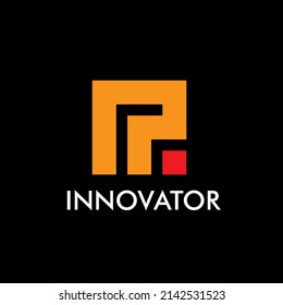 innovator logo with abstract icon, vector
