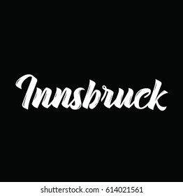 innsbruck, text design. Vector calligraphy. Typography poster. Usable as background.