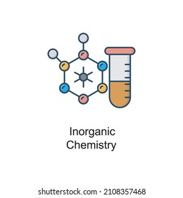 Inorganic Chemistry vector Filled Outline Icon Design illustration. Educational Technology Symbol on White background EPS 10 File