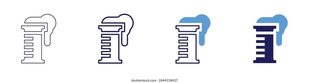 Inorganic reaction icon in 4 different styles. Thin Line, Line, Bold Line, Duotone. Duotone style. Editable stroke.