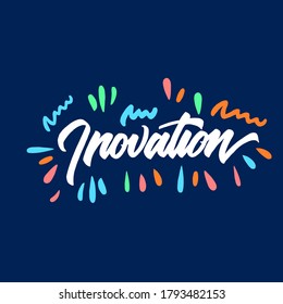 Inovation Hand Lettering Design For Print,poster,etc. Vector Illustration.