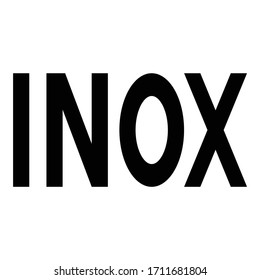 Inox inscription symbol type cooking surfaces sign utensil destination panel icon black color vector illustration flat style image