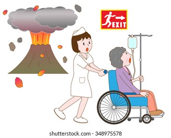 An inpatient evacuated by eruption.