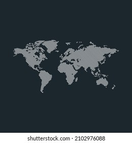 In-plane raster world map. vector illustration