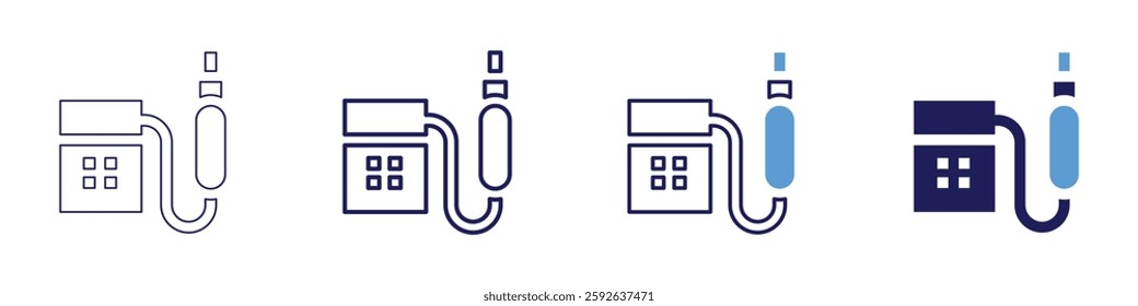 Input device icon in 4 different styles. Thin Line, Line, Bold Line, Duotone. Duotone style. Editable stroke.