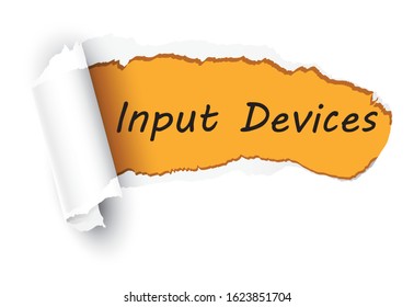 input devices isolated background , torn paper