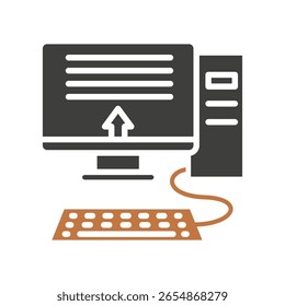 Input dual tone color, mini illustration icon. use for modern concept, print, UI, UX kit, web and app development. Vector related to remote working, work from home.