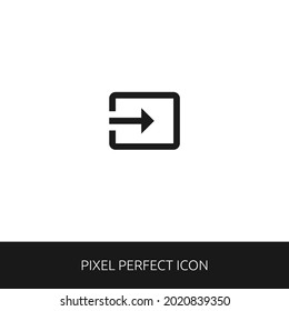 Input, Exit Pixel Perfect Icon for Web, App, Presentation. editable outline style. simple icon vector eps 10