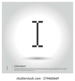 Input field cursor icon, Flat pictograph Icon design gray background. Vector illustration.