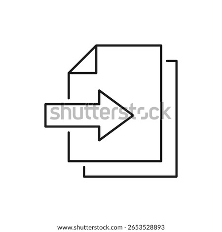 Input file, import document icon design isolated on white background. Vector illustration