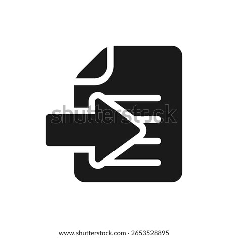 Input file, import document icon design isolated on white background. Vector illustration