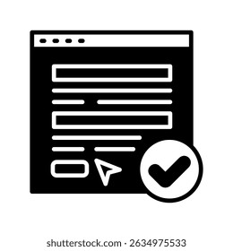 Input Form glyph, mini illustration icon. use for modern concept, print, UI, UX kit, web and app development. Vector related to account management, ecommerce, banking and finance.