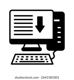 Input glyph icon, use for machine learning, education, technology industry, UI, UX kit, app and web development, digital or print.