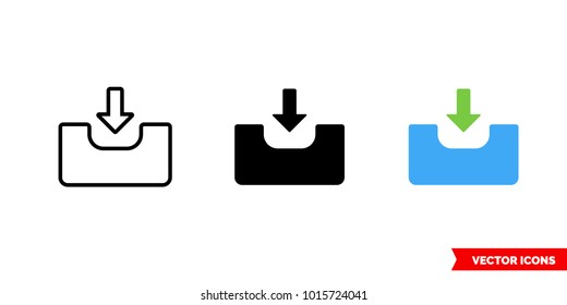 Input icon of 3 types: color, black and white, outline. Isolated vector sign symbol.