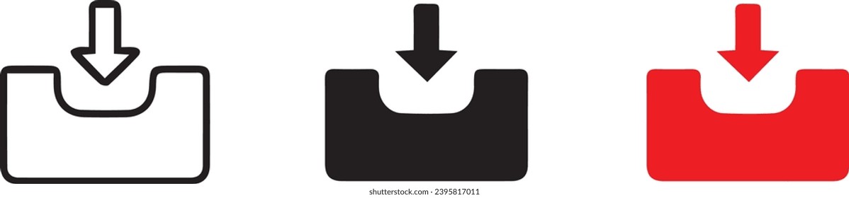 Input icon of 3 types color, black and white, outline.