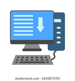 Input mini illustration flat color icon, use for machine learning, education, technology industry, UI, UX kit, app and web development, digital or print.