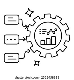 Ícone de Normalização de Entrada. Representando o processamento de entrada de IA. Normalização de Dados. Padronização de entrada. Ajuste de entrada do sistema. Ícone Vetor Editable.