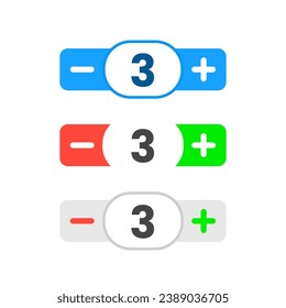 input number stepper ui vector design in different style