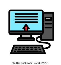 Color de contorno de entrada, mini icono de ilustración. uso para concepto moderno, impresión, interfaz de usuario, kit de UX, Web y desarrollo de App. Vector relacionado con el trabajo a distancia, trabajo desde casa.