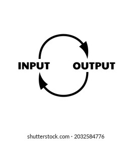 input output circle. minimalist design vector