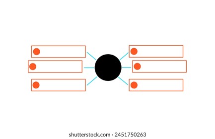 Input Output Diagram, with circle slide template. clipart image on a white background.