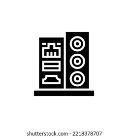 input output port vector icon. computer component icon solid style. perfect use for logo, presentation, website, and more. simple modern icon design glyph style