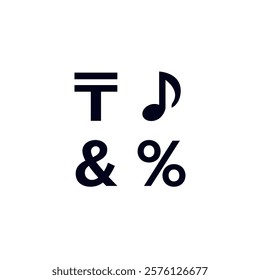 Input at percentage note music vector symbol sign icon symbols ampersand