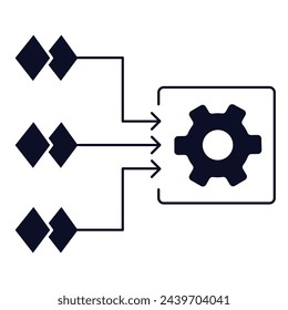 Input Processing. Unlock the secrets hidden within data streams and transmute them into actionable insights with our transformative input processing. Vector Editable Stroke Icon.
