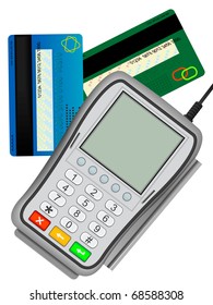 The input reader of credit cards for the clearing settlement in shop