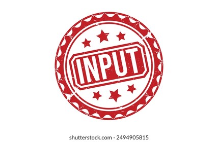 Input Red rubber stamp on white background. Input stamp sign. Input stamp.