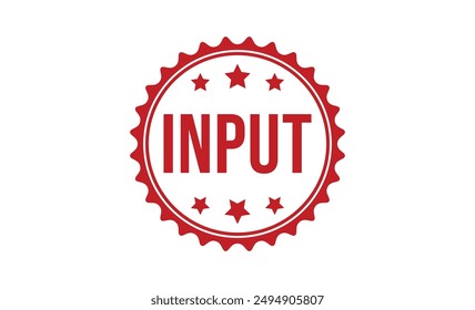 Gummistempel auf weißem Hintergrund eingeben. Eingabestempel.