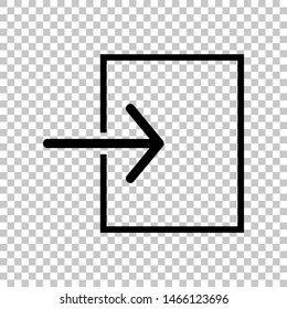 Input sign. Black icon on transparent background. Illustration.