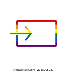 Input sign. Rainbow gay LGBT rights colored Icon at white Background. Illustration.