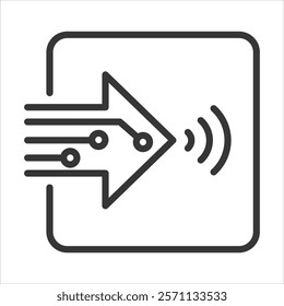 Input Signal Icon Vector Illustration Outline