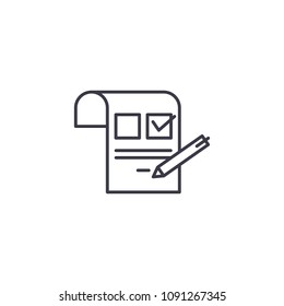 Inquiring line vector sign, symbol, illustration.
