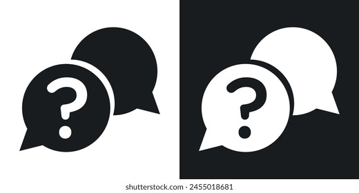 Inquiry and FAQ Icons. Comment, Question, and Answer Bubble Vectors.