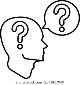 Inquiry Icon - Line Style - Critical Thinking Theme