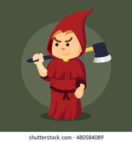 inquisitor holding axe illustration design