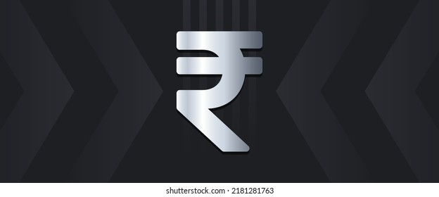 INR Indian Rupee Global Currency Symbol Vector Illustration Background And Financial Banner 