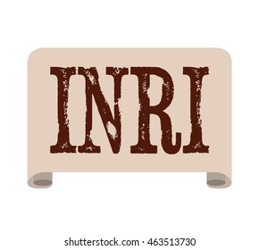 inri label jesus paper icon isolated vector