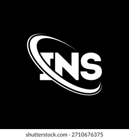 Logo del INS. Carta del INS. Diseño del logotipo de la letra INS. Logotipo INS de las iniciales enlazadas con el círculo y el logotipo del monograma en mayúsculas. INS-tipografía para tecnología, negocio y marca inmobiliaria.