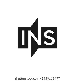 INS logo. INS set , I N S design. White INS letter. INS, I N S letter logo design.
