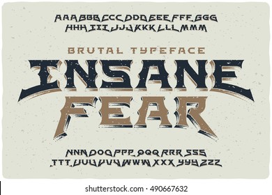 Insane Fear brutal font with textured extrude effect