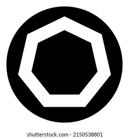 Inschrift Polygon-Flachicon einzeln auf weißem Hintergrund