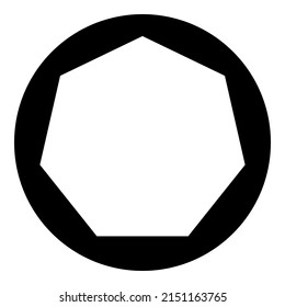 Inscribed Polygon Flat Icon Isolated On White Background