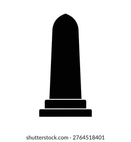 inscribed stele silhouette vector art illustration, black and white design